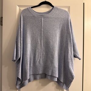 LOFT Blue Oversized Knit Poncho Sweater